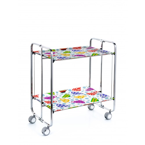 CARRITO DE TÉ 2 BANDEJAS DECO ARMAZÓN INOX