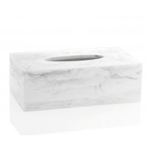 Caja para pañuelos efecto mármol blanco