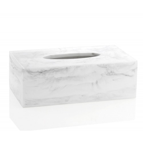Caja para pañuelos efecto mármol blanco