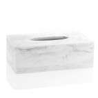 Caja para pañuelos efecto mármol blanco