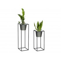 MACETERO METAL NEGRO 24,5X24,5X60