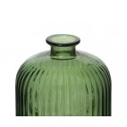 Florero botella de cristal verde 17cm