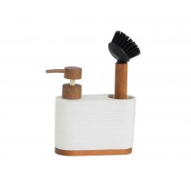 Dispensador de cocina de madera blanco