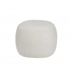 Puf redondo tapizado blanco