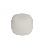Puf redondo tapizado blanco
