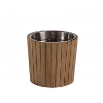  CUBITERA ACACIA/INOX Ø21,5X19,5CM