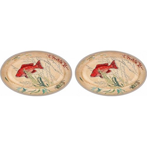 SET 2 PLATOS OVALADOS MELAMINA SEALIFE