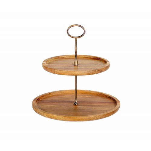 BANDEJA ACACIA 2 NIVELES Ø26,5X26CM