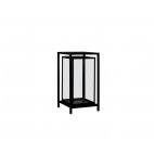 PORTAVELAS INDUSTRIAL DECORATIVO NEGRO  DE METAL Y CRISTAL