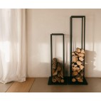 LEÑERO METAL NEGRO 33X33X115CM