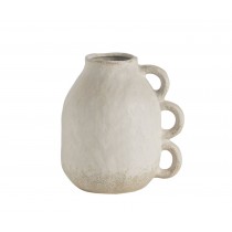 Jarrón de cerámica blanco rústico