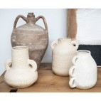 Jarrón de cerámica blanco rústico