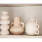 Jarrón de cerámica blanco rústico