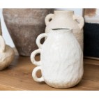 Jarrón de cerámica blanco rústico