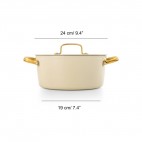 CACEROLA CER&Aacute;MICO SAMOA BEIGE 24 CM