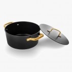 CACEROLA ANTIADHERENTE ICONIC NEGRO 24 CM